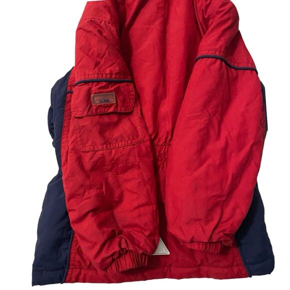 Boys L.L. Bean Size 4T Puffer Hoodie Jacket Red and Blue Thinsulate Insulation - Picture 12 of 13